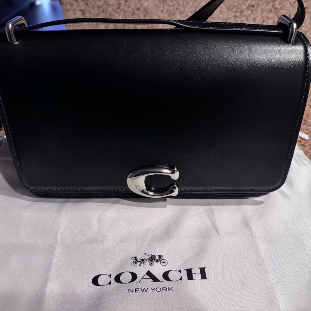 Coach Black Crossbody Bag with Silver Accents